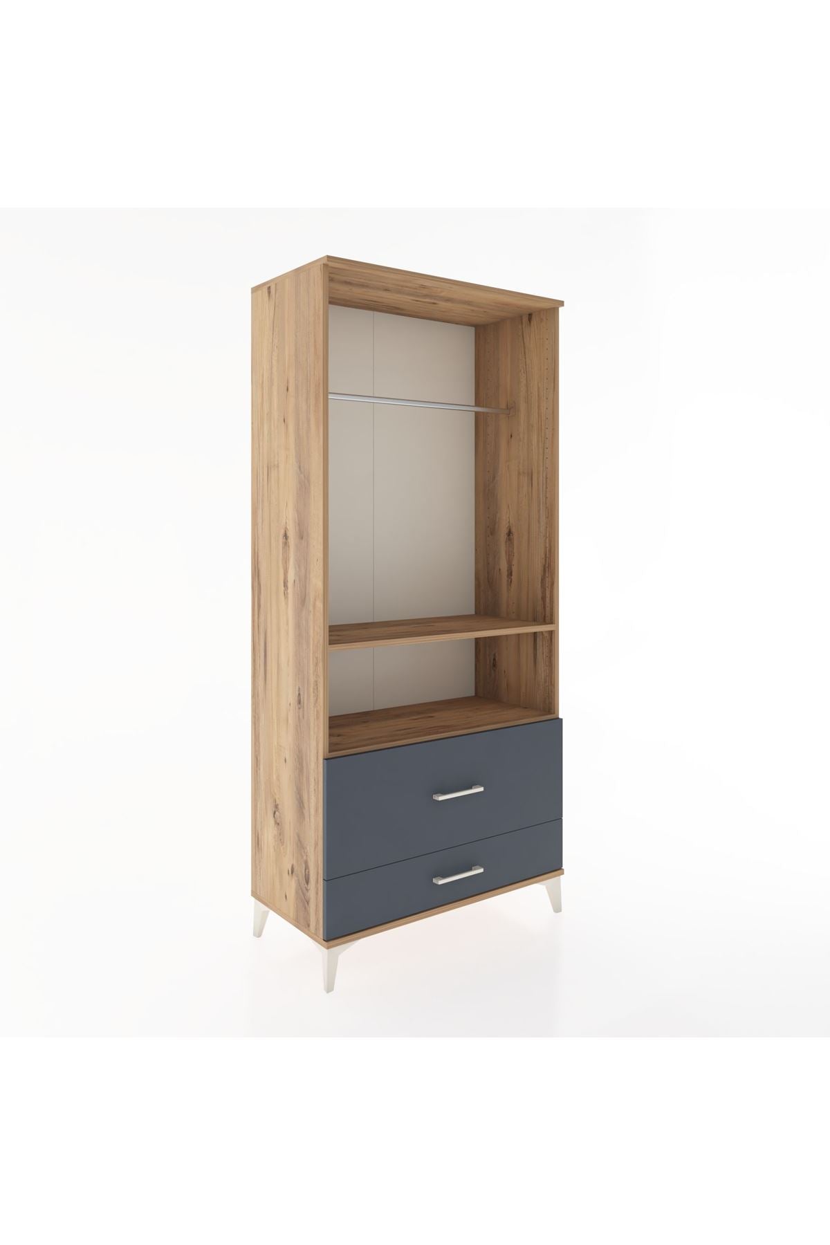 Hyperion Dolap 2 Raflı 2 Çekmeceli Tek Askılı 88x44x195 - S60M049V8B