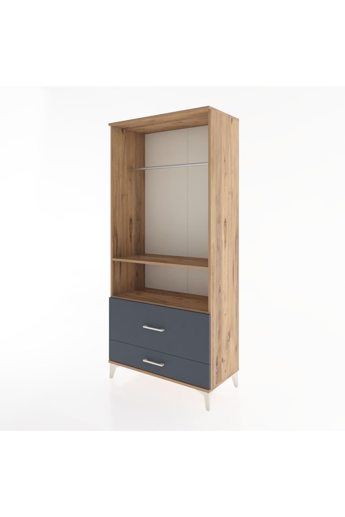 Hyperion Dolap 2 Raflı 2 Çekmeceli Tek Askılı 88x44x195 - S60M049V8B