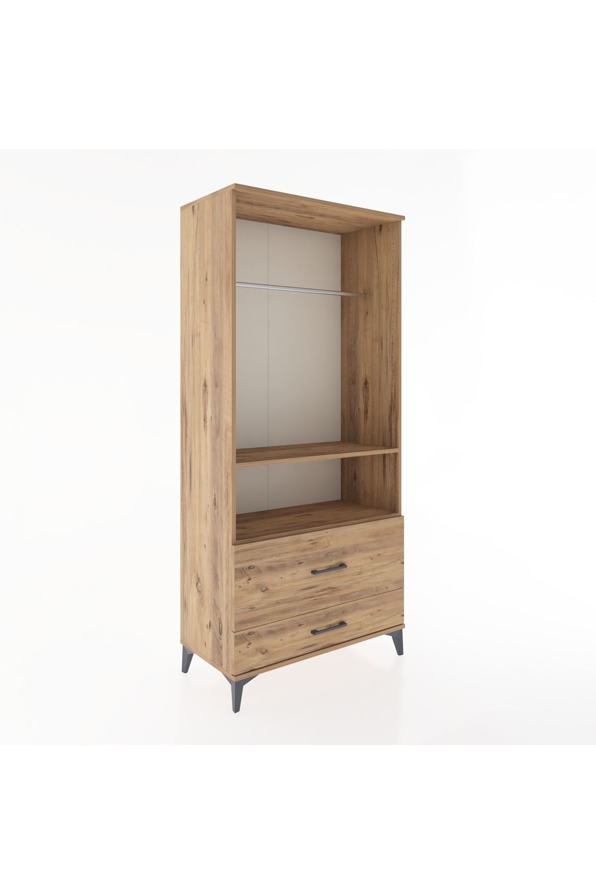 Hyperion Dolap 2 Raflı 2 Çekmeceli Tek Askılı 88x44x195 - S60M049V9B