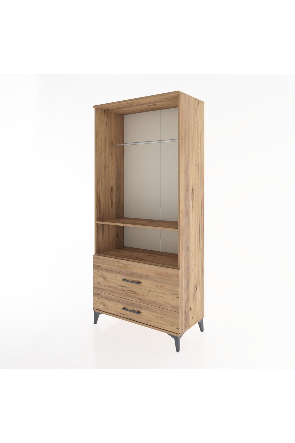 Hyperion Dolap 2 Raflı 2 Çekmeceli Tek Askılı 88x44x195 - S60M049V9B