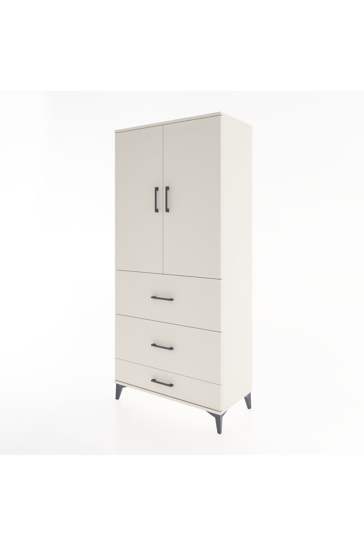 Hyperion Dolap 3 Raflı 3 Çekmeceli 2 Kapaklı 88x44x195 - S60M051V1B