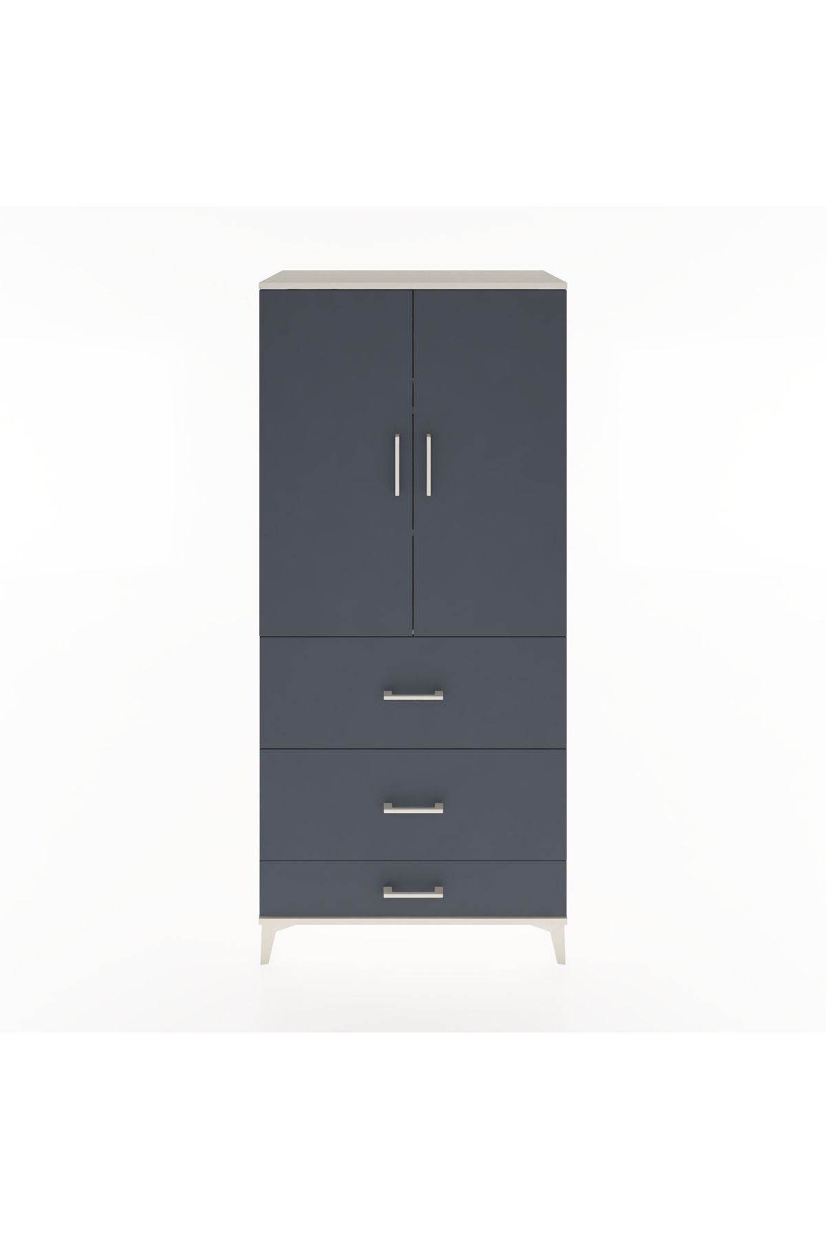 Hyperion Dolap 3 Raflı 3 Çekmeceli 2 Kapaklı 88x44x195 - S60M051V2B