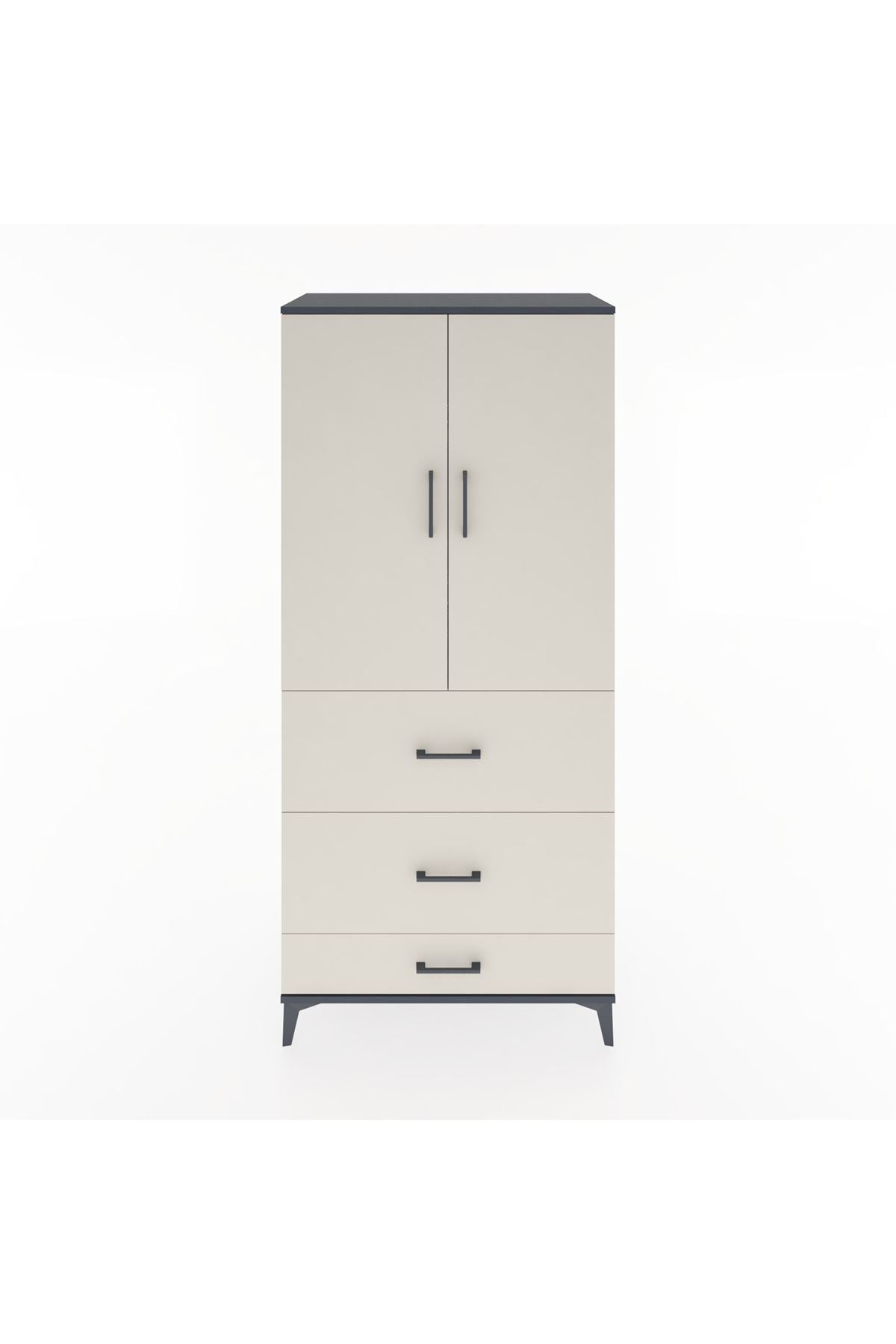 Hyperion Dolap 3 Raflı 3 Çekmeceli 2 Kapaklı 88x44x195 - S60M051V4B