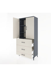 Hyperion Dolap 3 Raflı 3 Çekmeceli 2 Kapaklı 88x44x195 - S60M051V4B
