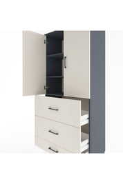 Hyperion Dolap 3 Raflı 3 Çekmeceli 2 Kapaklı 88x44x195 - S60M051V4B