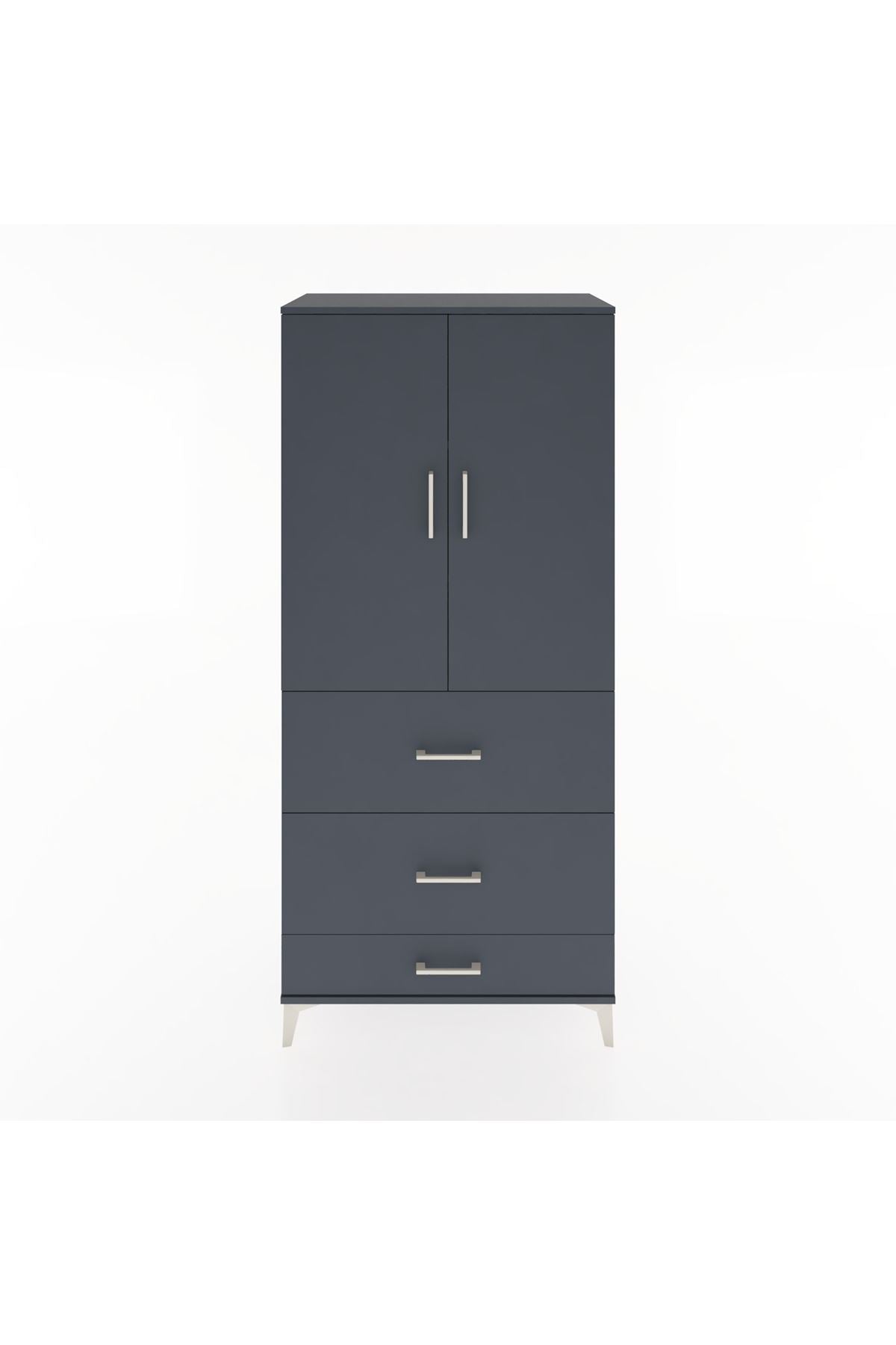 Hyperion Dolap 3 Raflı 3 Çekmeceli 2 Kapaklı 88x44x195 - S60M051V5B