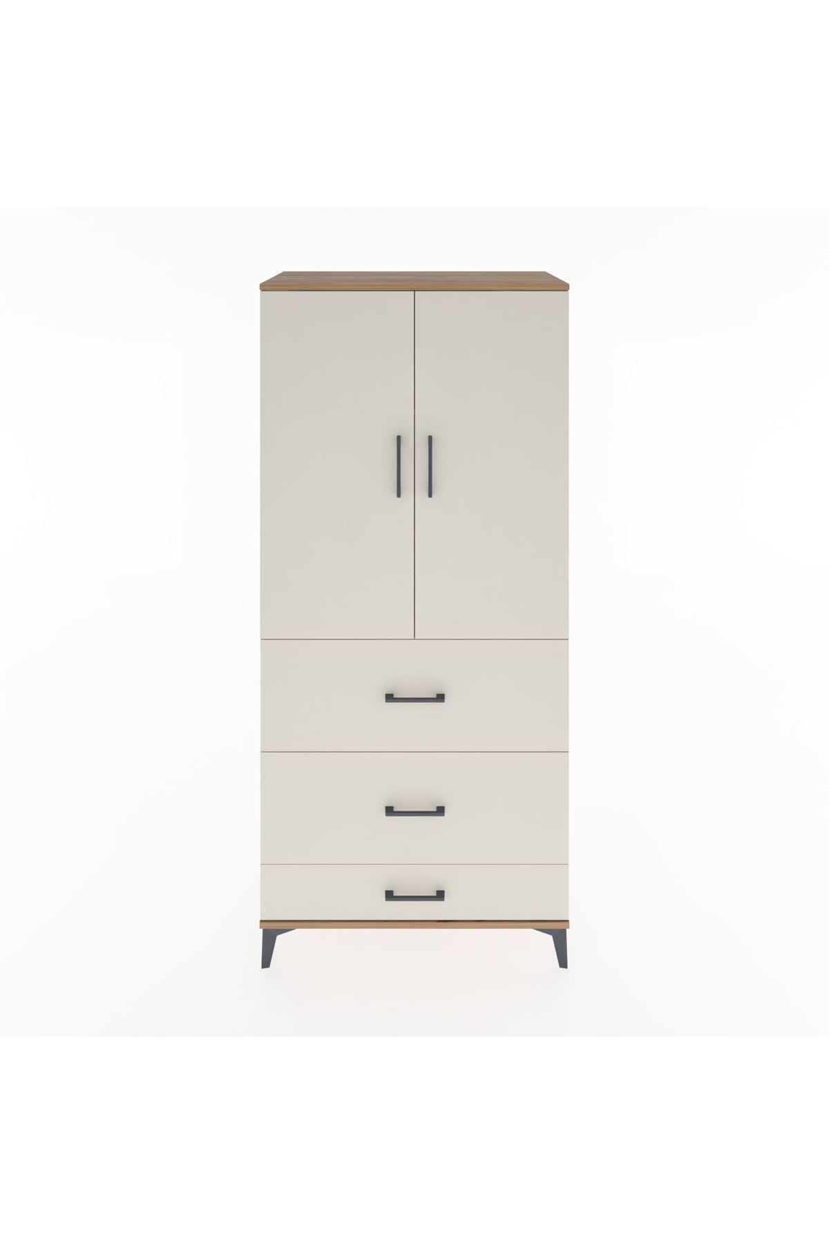 Hyperion Dolap 3 Raflı 3 Çekmeceli 2 Kapaklı 88x44x195 - S60M051V7B