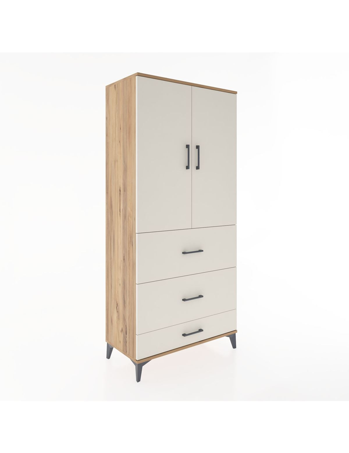 Hyperion Dolap 3 Raflı 3 Çekmeceli 2 Kapaklı 88x44x195 - S60M051V7B