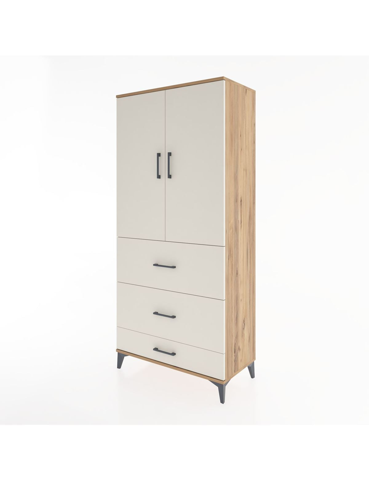 Hyperion Dolap 3 Raflı 3 Çekmeceli 2 Kapaklı 88x44x195 - S60M051V7B
