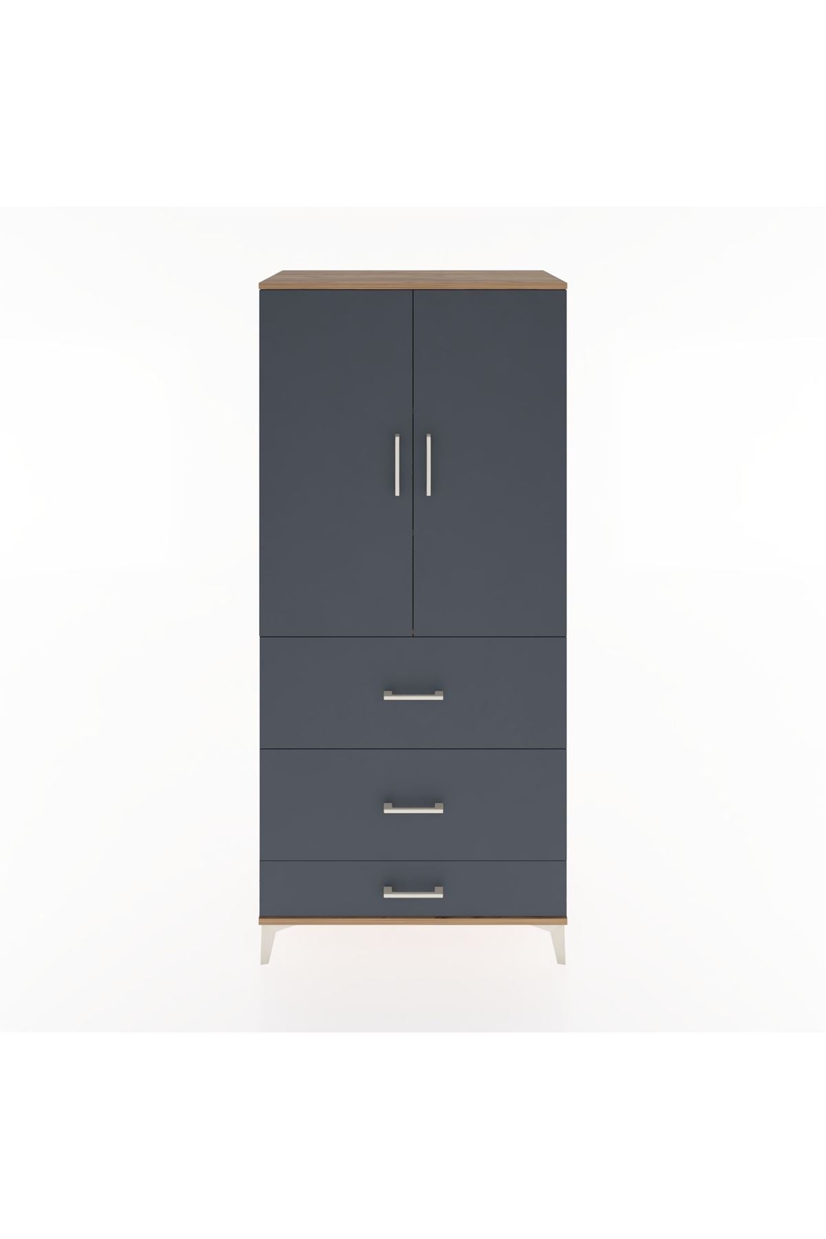 Hyperion Dolap 3 Raflı 3 Çekmeceli 2 Kapaklı 88x44x195 - S60M051V8B