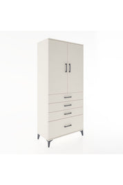 Hyperion Dolap Tek Raflı 4 Çekmeceli Tek Askılı 88x44x195 - S60M053V1B