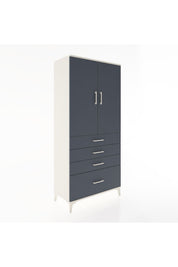 Hyperion Dolap Tek Raflı 4 Çekmeceli Tek Askılı 88x44x195 - S60M053V2B