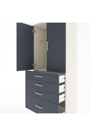 Hyperion Dolap Tek Raflı 4 Çekmeceli Tek Askılı 88x44x195 - S60M053V2B