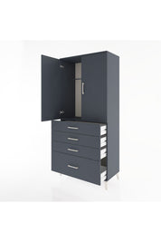 Hyperion Dolap Tek Raflı 4 Çekmeceli Tek Askılı 88x44x195 - S60M053V5B