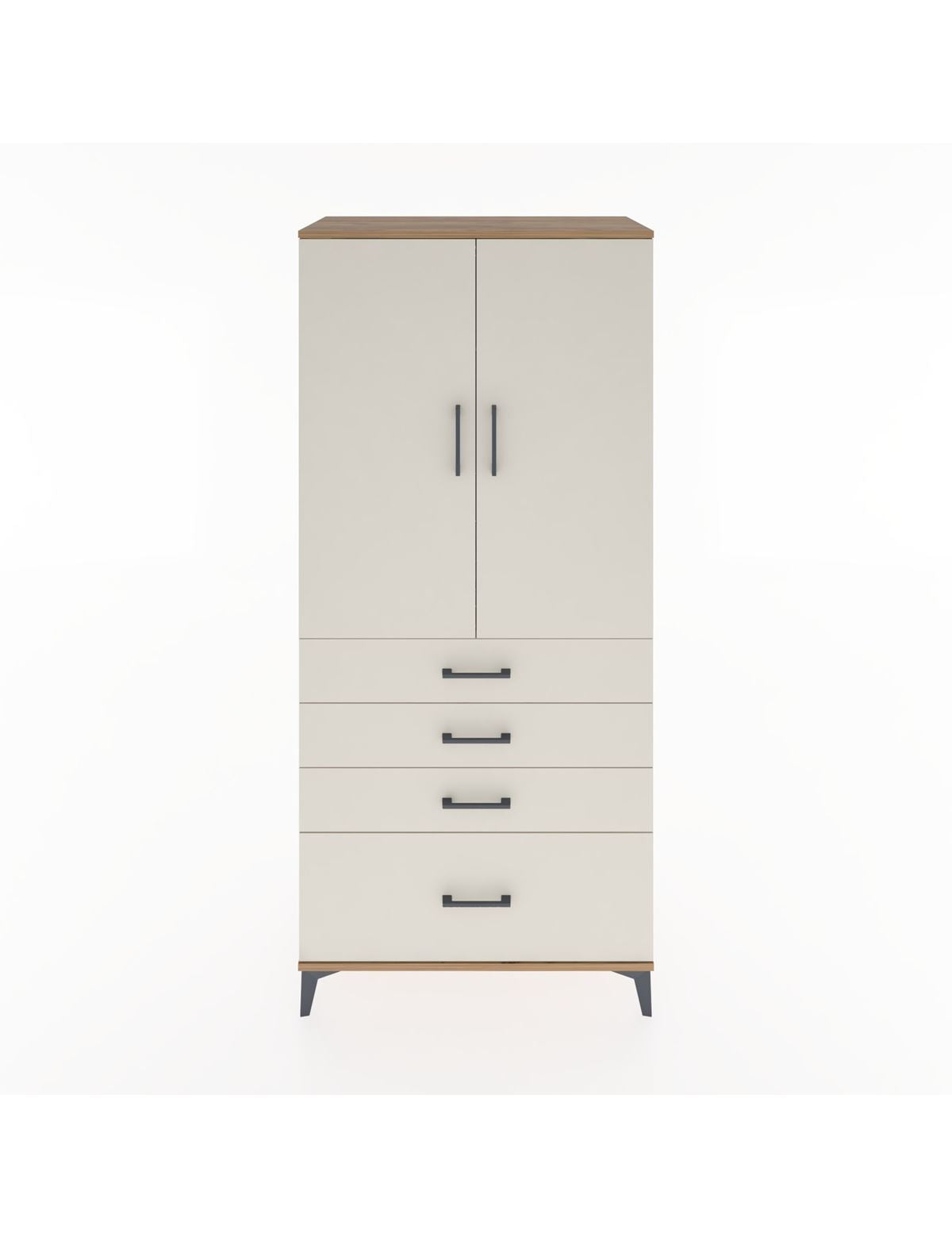 Hyperion Dolap Tek Raflı 4 Çekmeceli Tek Askılı 88x44x195 - S60M053V7B