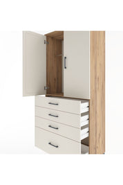 Hyperion Dolap Tek Raflı 4 Çekmeceli Tek Askılı 88x44x195 - S60M053V7B