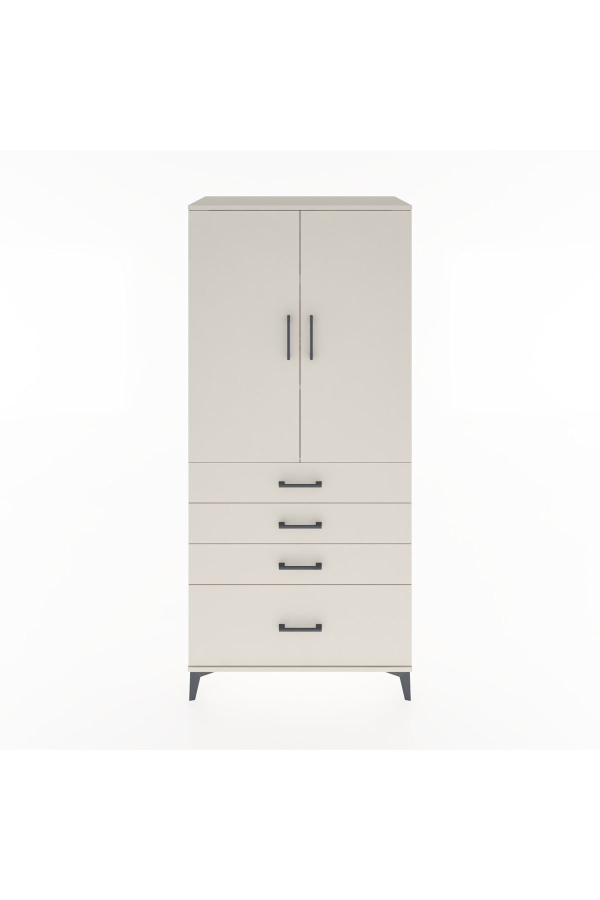 Hyperion Dolap 3 Raflı 4 Çekmeceli 2 Kapaklı 88x44x195 - S60M054V1B