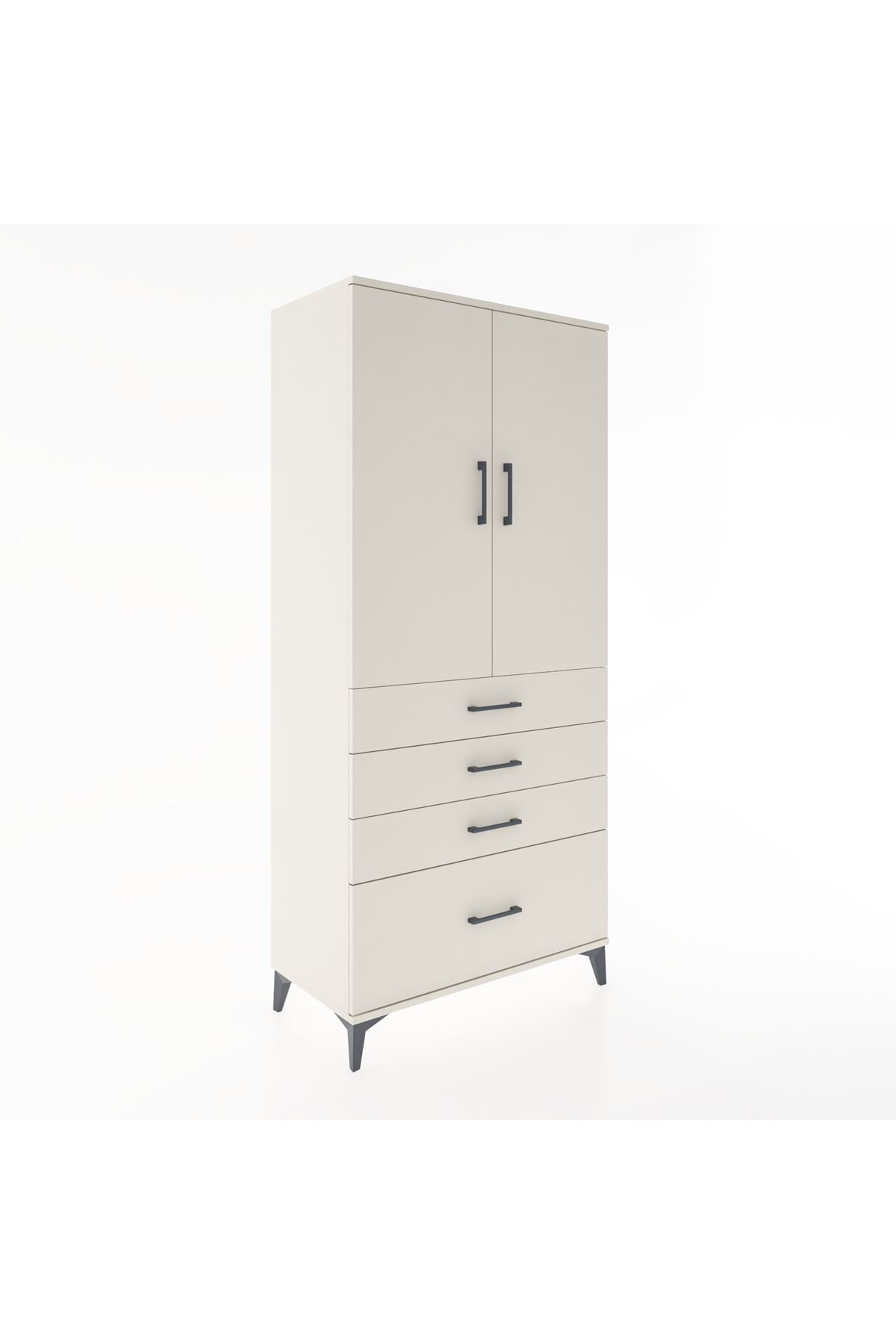 Hyperion Dolap 3 Raflı 4 Çekmeceli 2 Kapaklı 88x44x195 - S60M054V1B