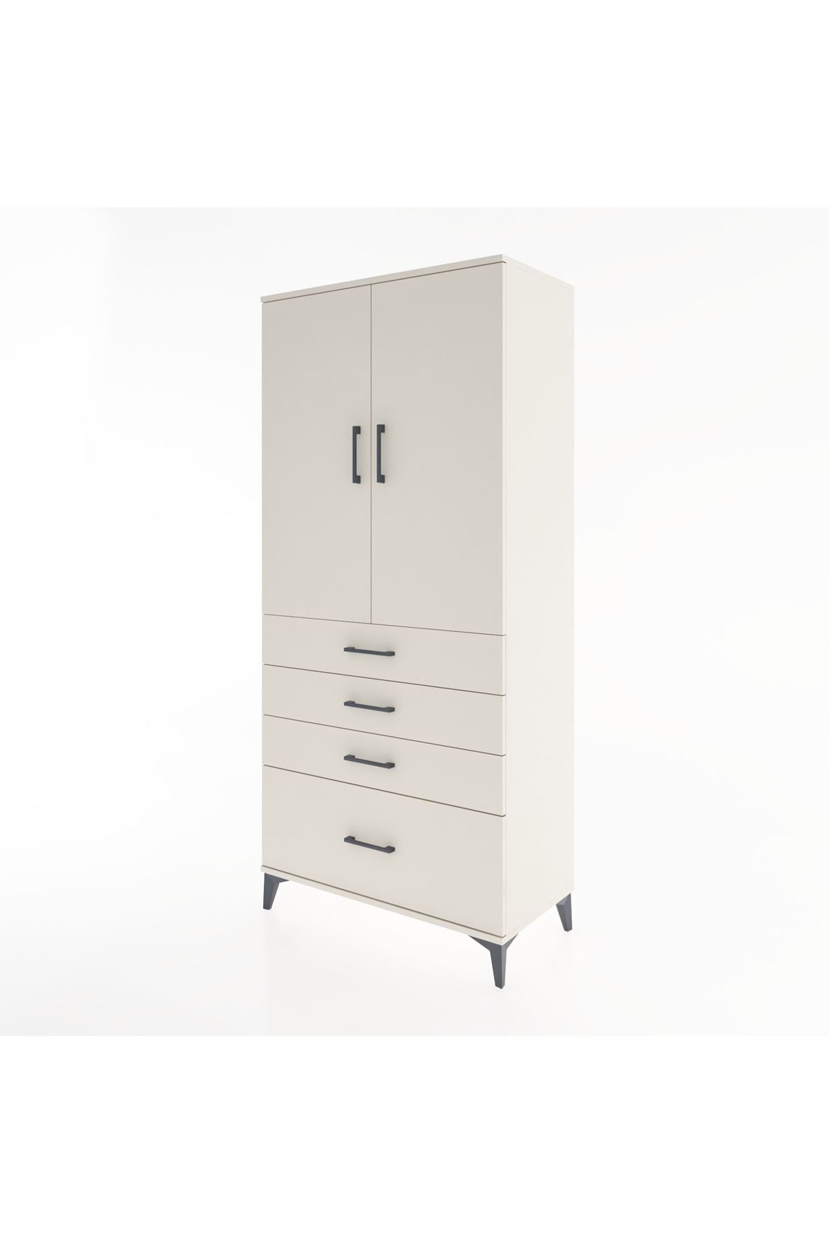 Hyperion Dolap 3 Raflı 4 Çekmeceli 2 Kapaklı 88x44x195 - S60M054V1B