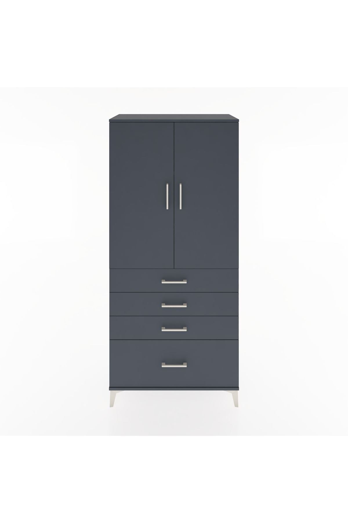 Hyperion Dolap 3 Raflı 4 Çekmeceli 2 Kapaklı 88x44x195 - S60M054V5B