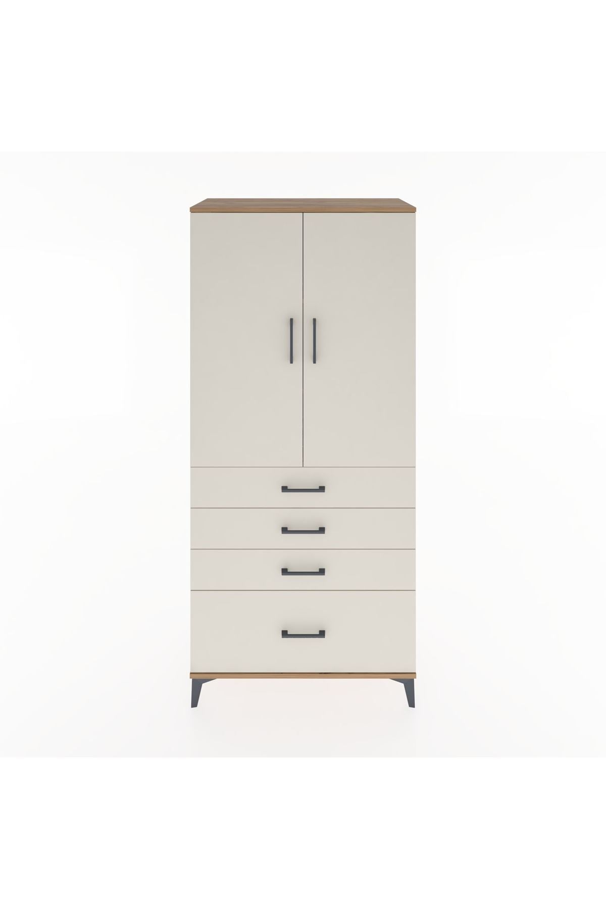 Hyperion Dolap 3 Raflı 4 Çekmeceli 2 Kapaklı 88x44x195 - S60M054V7B