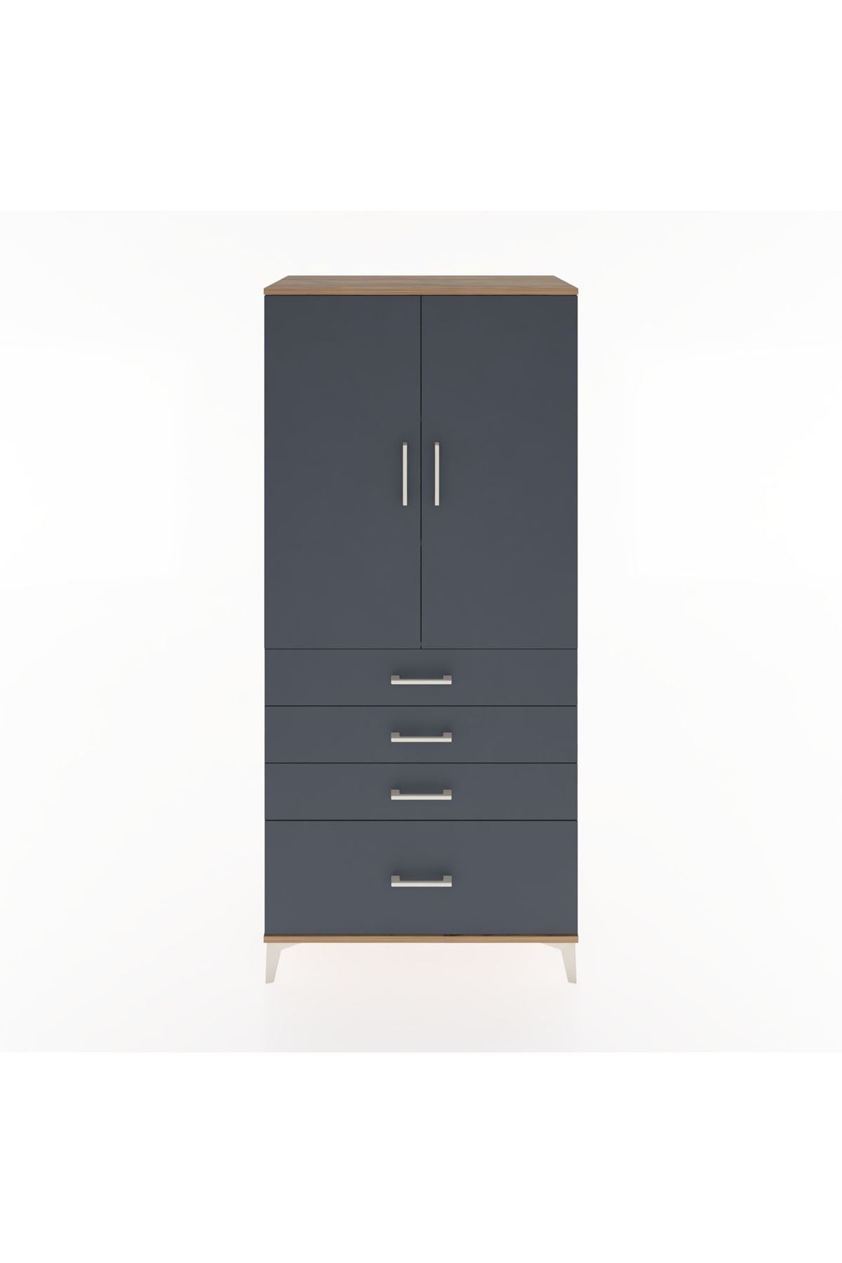 Hyperion Dolap 3 Raflı 4 Çekmeceli 2 Kapaklı 88x44x195 - S60M054V8B