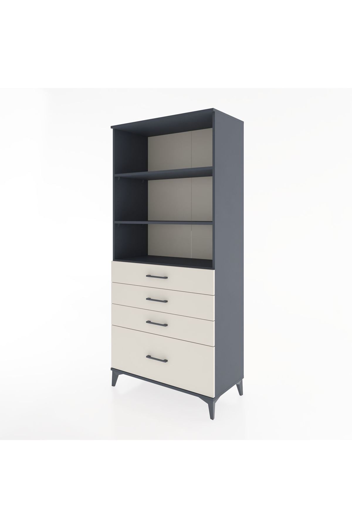 Hyperion Dolap 3 Raflı 4 Çekmeceli 88x44x195 - S60M055V4B