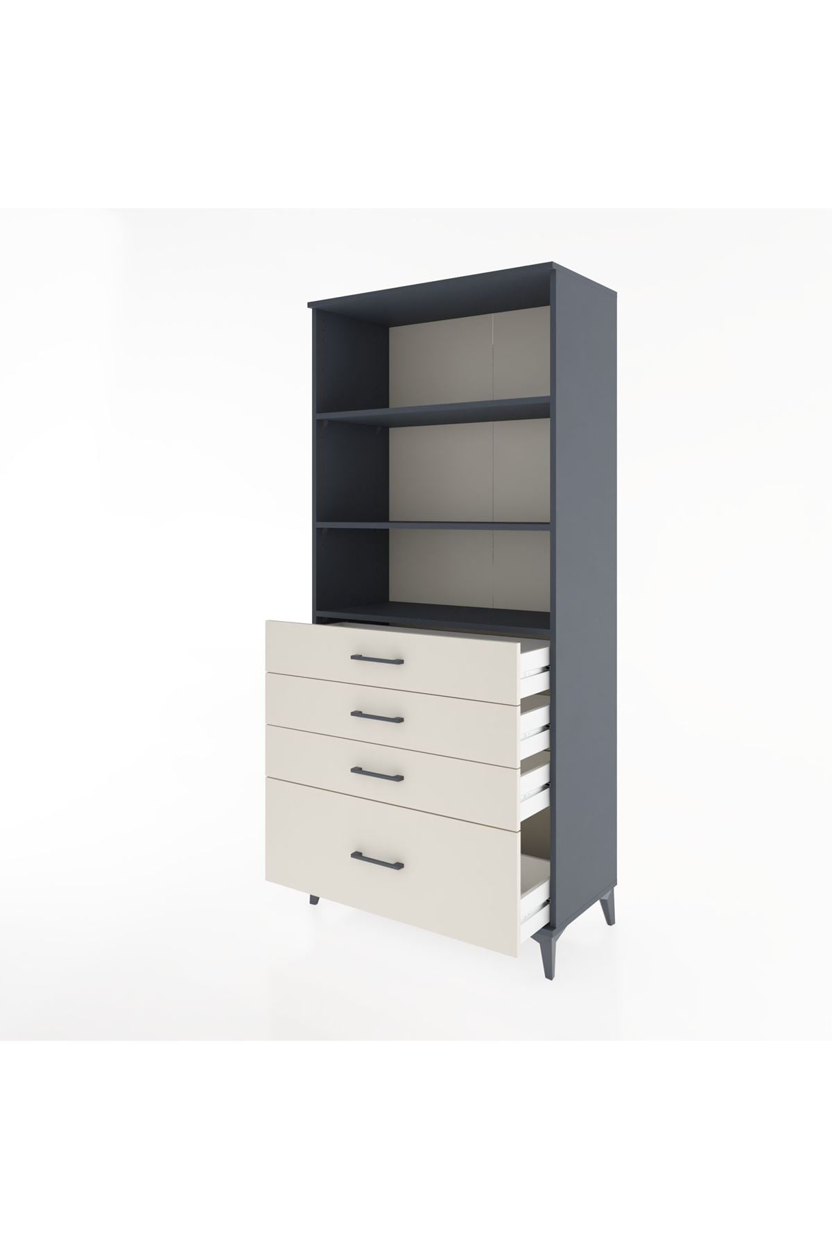Hyperion Dolap 3 Raflı 4 Çekmeceli 88x44x195 - S60M055V4B