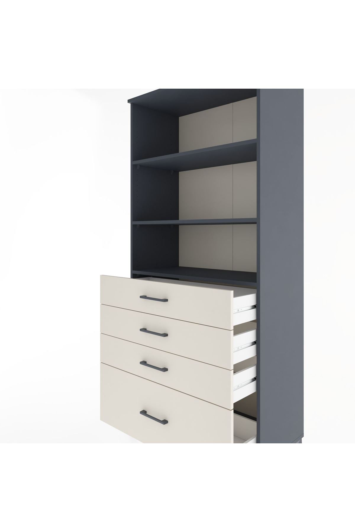 Hyperion Dolap 3 Raflı 4 Çekmeceli 88x44x195 - S60M055V4B