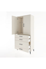 Hyperion Dolap Tek Raflı 4 Çekmeceli Tek Askılı 88x44x195 - S60M056V1B
