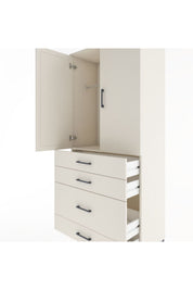 Hyperion Dolap Tek Raflı 4 Çekmeceli Tek Askılı 88x44x195 - S60M056V1B