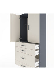 Hyperion Dolap Tek Raflı 4 Çekmeceli Tek Askılı 88x44x195 - S60M056V4B