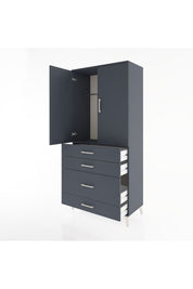 Hyperion Dolap Tek Raflı 4 Çekmeceli Tek Askılı 88x44x195 - S60M056V5B