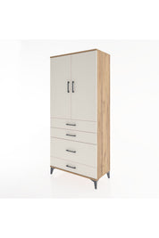 Hyperion Dolap Tek Raflı 4 Çekmeceli Tek Askılı 88x44x195 - S60M056V7B