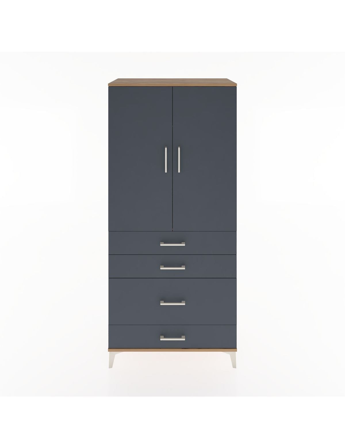Hyperion Dolap Tek Raflı 4 Çekmeceli Tek Askılı 88x44x195 - S60M056V8B