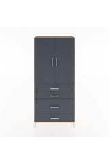 Hyperion Dolap Tek Raflı 4 Çekmeceli Tek Askılı 88x44x195