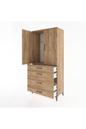 Hyperion Dolap Tek Raflı 4 Çekmeceli Tek Askılı 88x44x195 - S60M056V9B