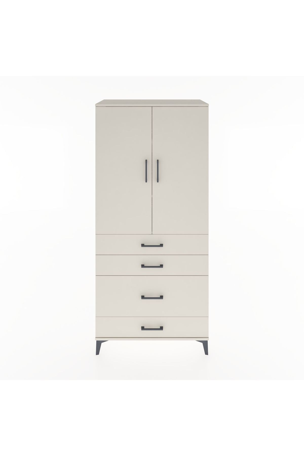 Hyperion Dolap 3 Raflı 4 Çekmeceli 2 Kapaklı 88x44x195 - S60M057V1B