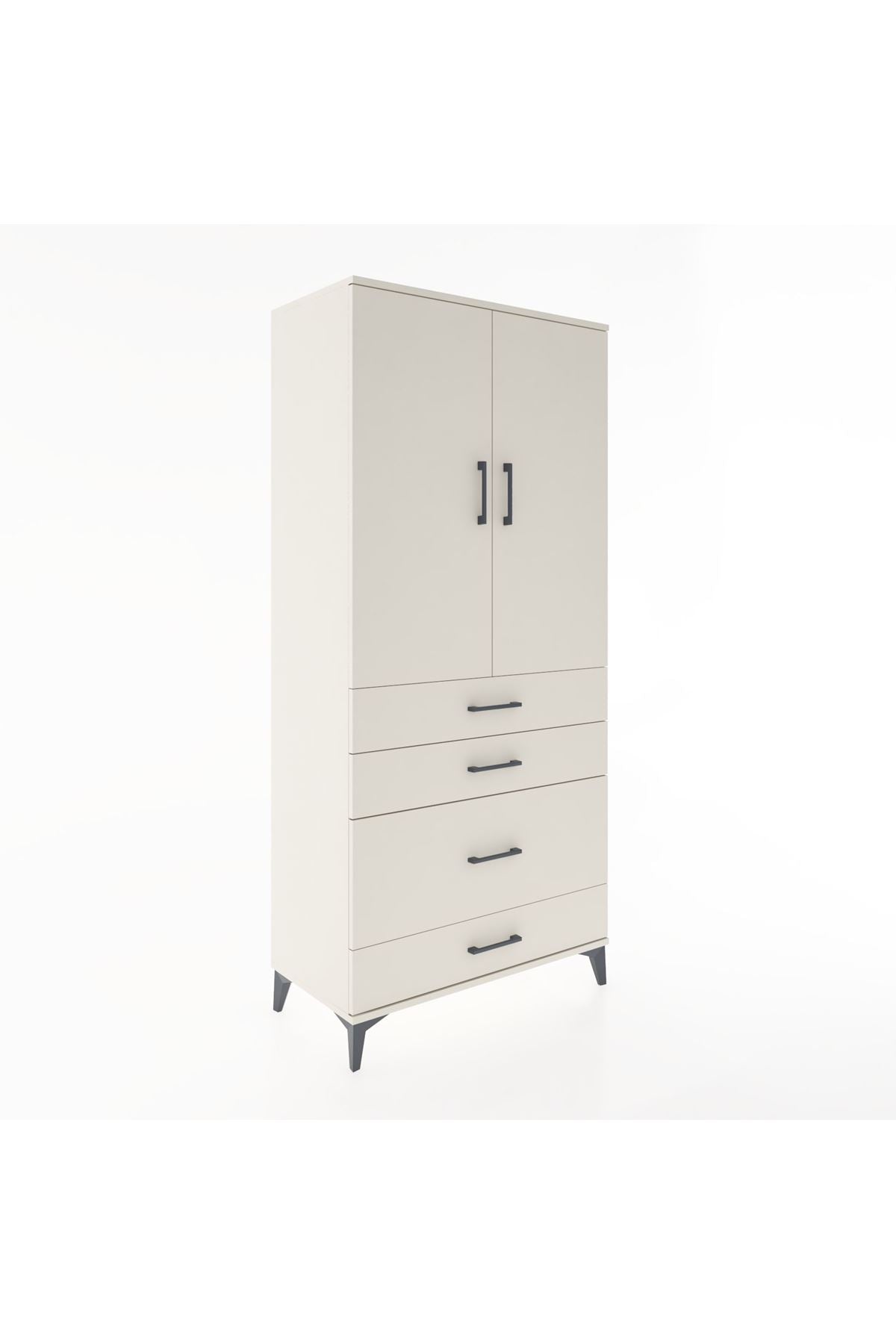 Hyperion Dolap 3 Raflı 4 Çekmeceli 2 Kapaklı 88x44x195 - S60M057V1B