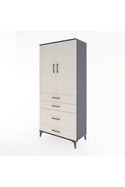 Hyperion Dolap 3 Raflı 4 Çekmeceli 2 Kapaklı 88x44x195 - S60M057V4B