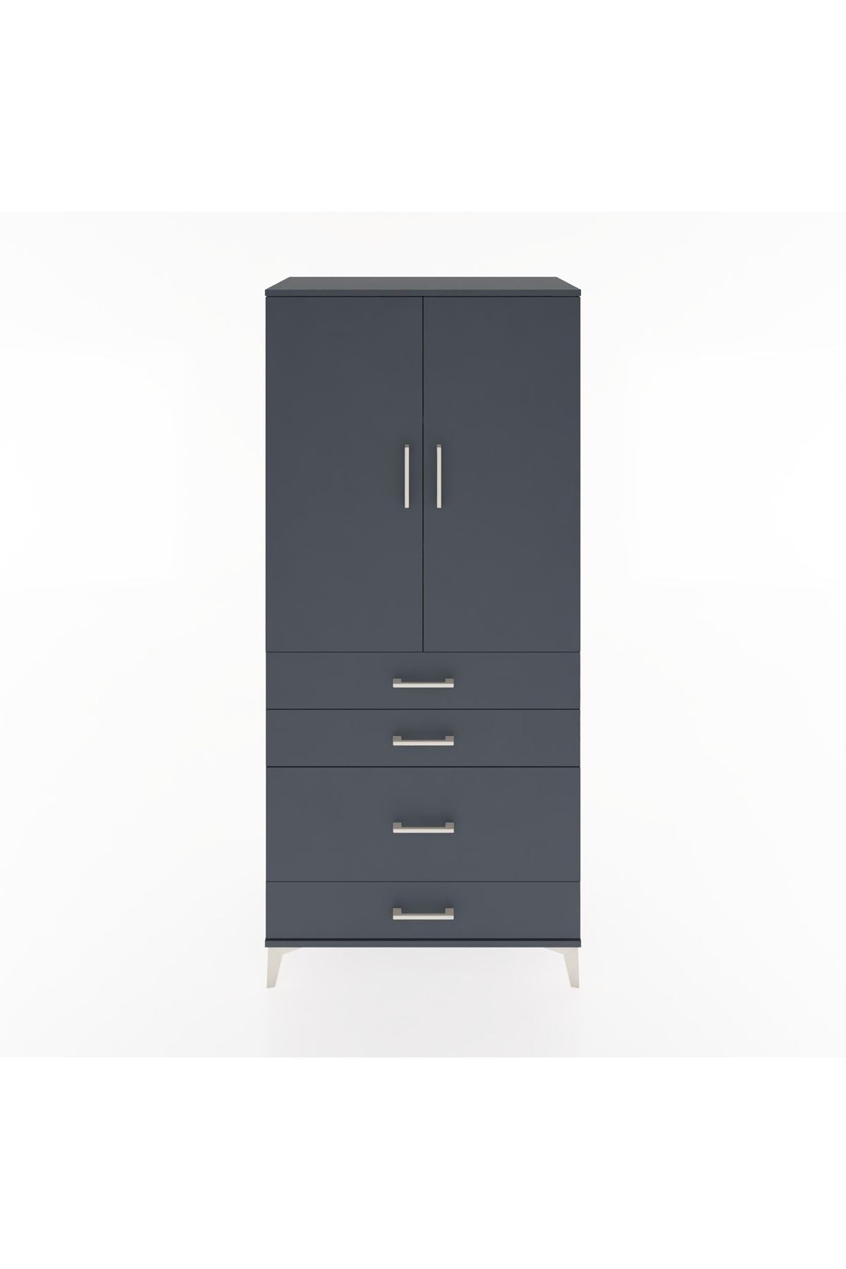 Hyperion Dolap 3 Raflı 4 Çekmeceli 2 Kapaklı 88x44x195 - S60M057V5B