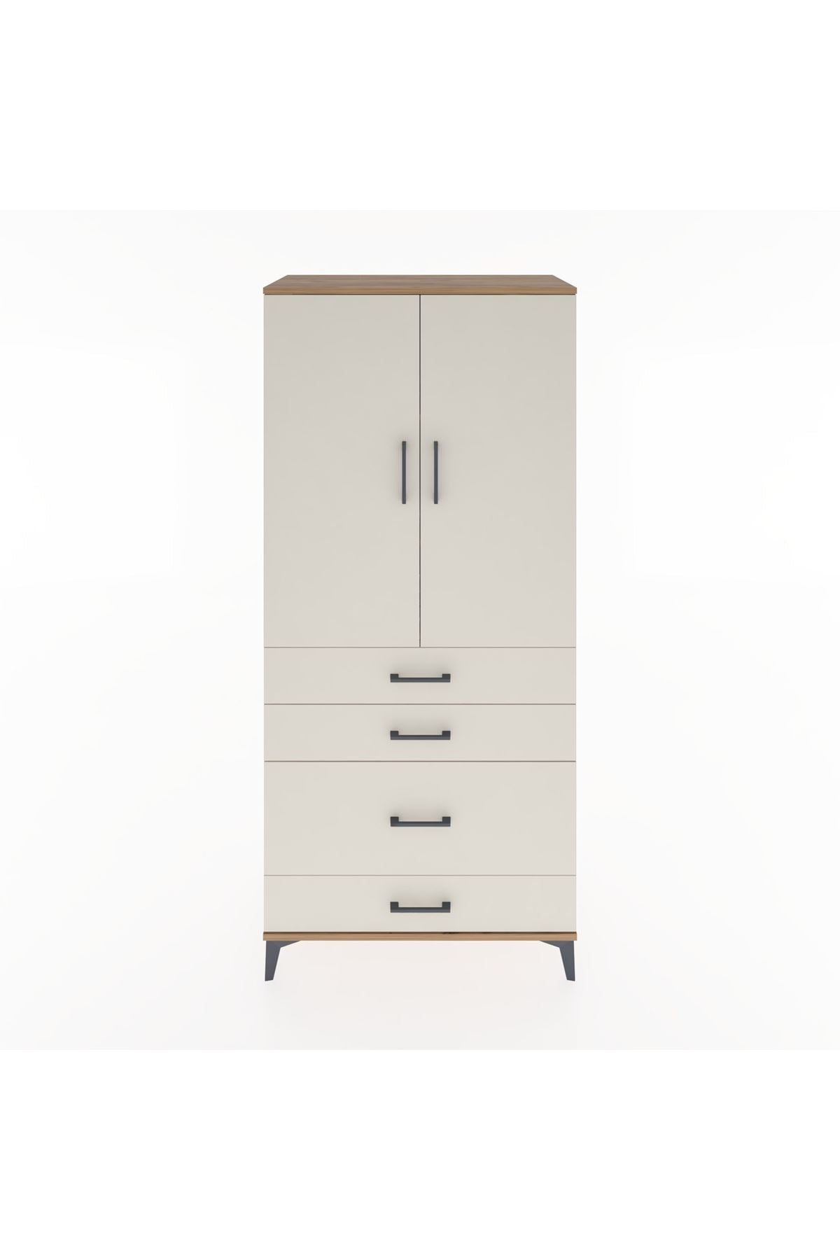 Hyperion Dolap 3 Raflı 4 Çekmeceli 2 Kapaklı 88x44x195 - S60M057V7B