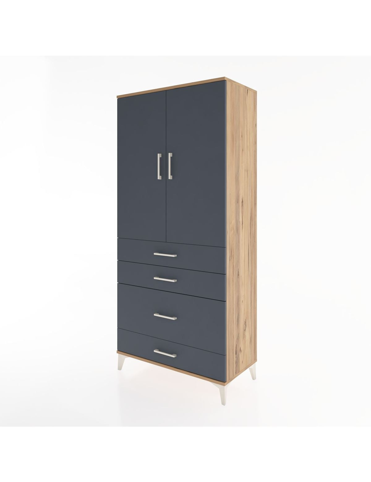 Hyperion Dolap 3 Raflı 4 Çekmeceli 2 Kapaklı 88x44x195 - S60M057V8B