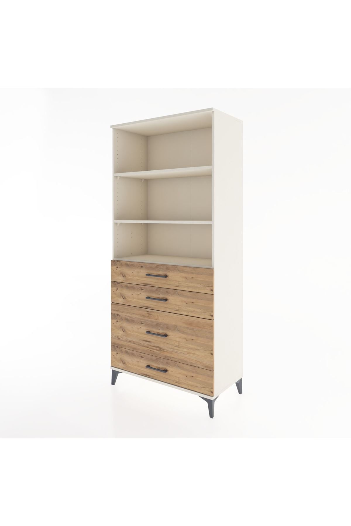 Hyperion Dolap 3 Raflı 4 Çekmeceli 88x44x195 - S60M058V3B