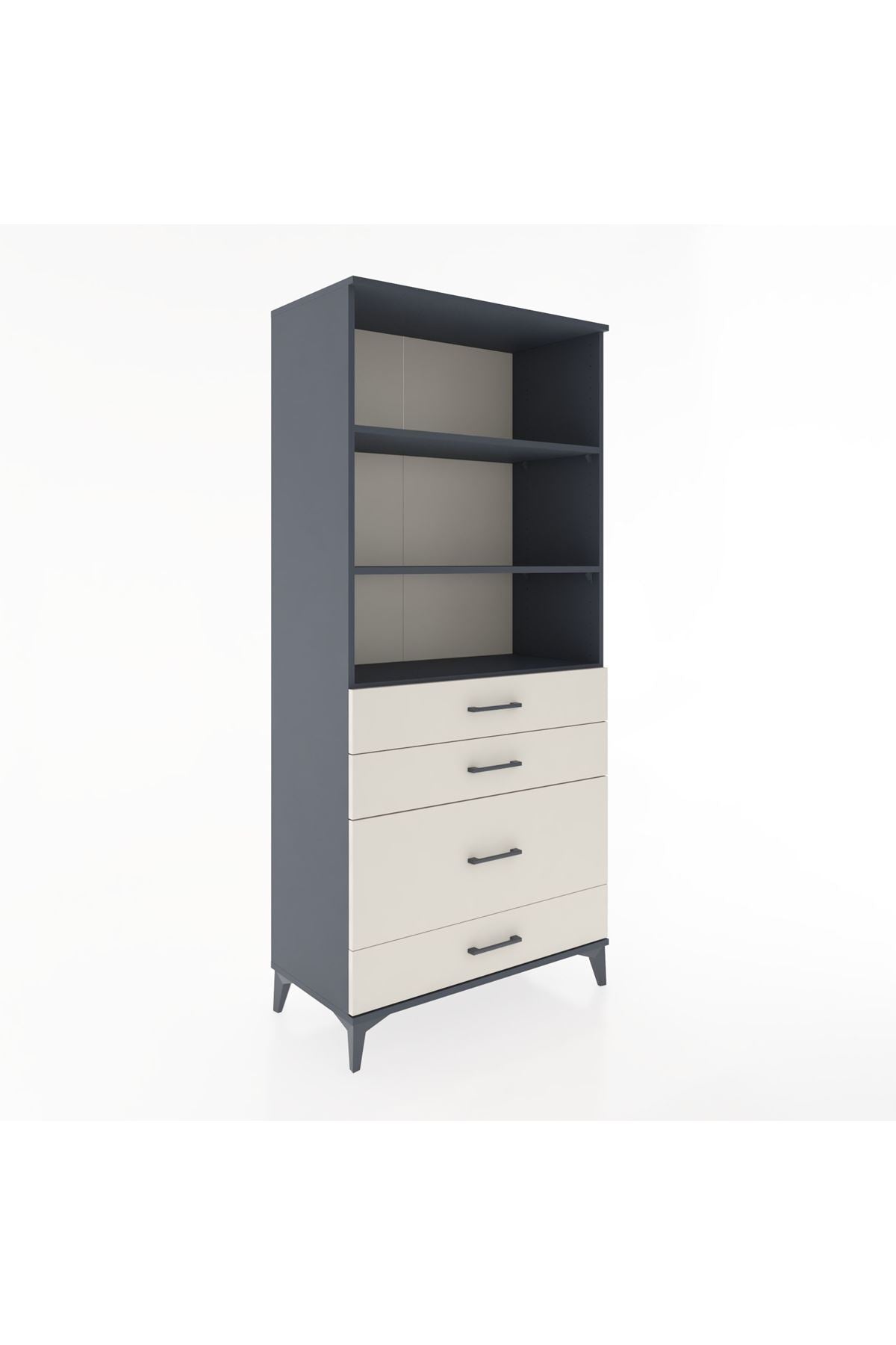 Hyperion Dolap 3 Raflı 4 Çekmeceli 88x44x195 - S60M058V4B
