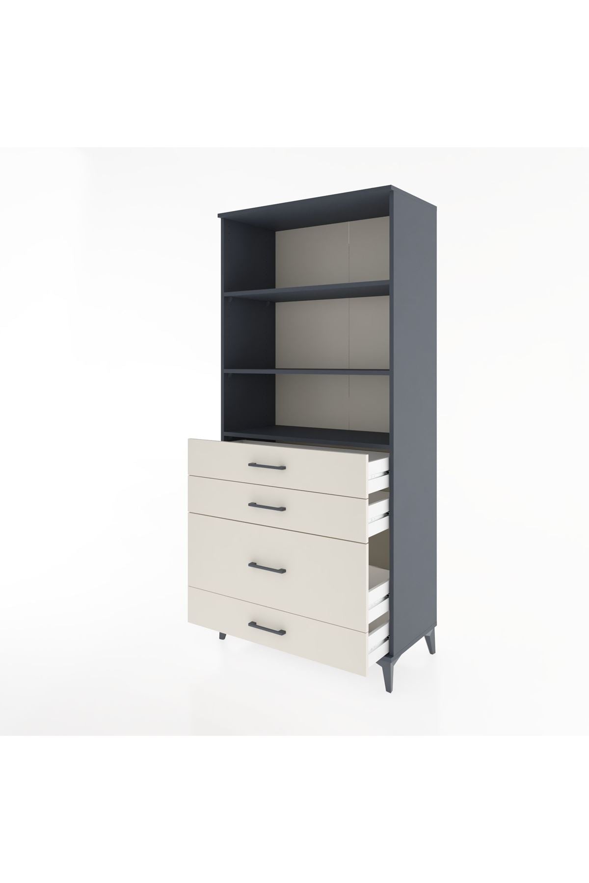 Hyperion Dolap 3 Raflı 4 Çekmeceli 88x44x195 - S60M058V4B