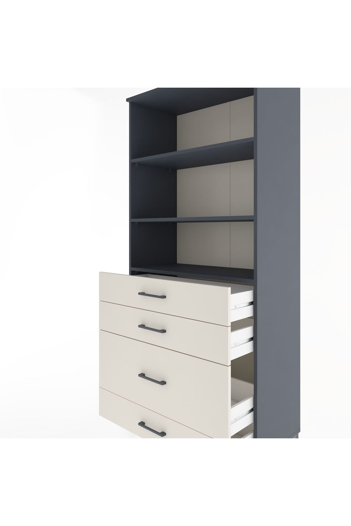 Hyperion Dolap 3 Raflı 4 Çekmeceli 88x44x195 - S60M058V4B