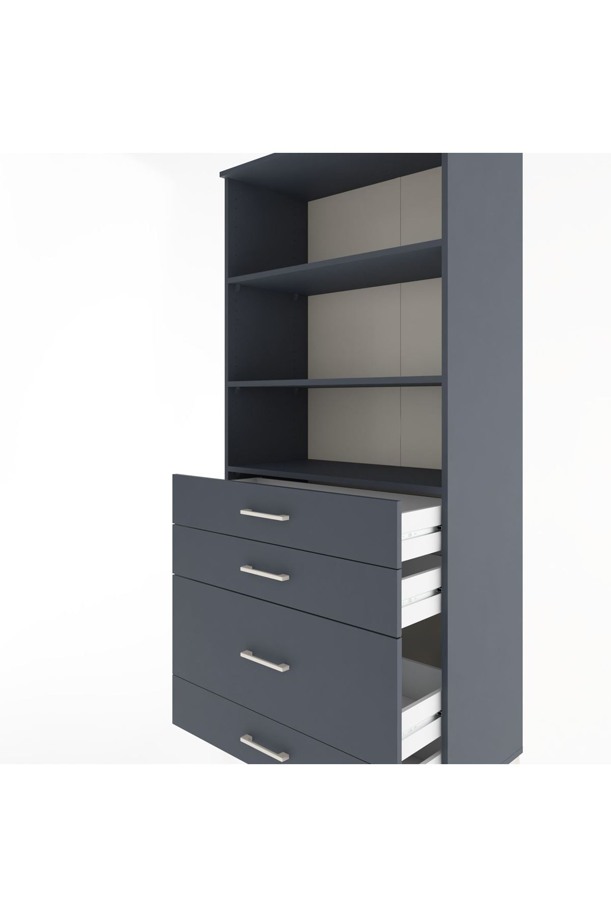 Hyperion Dolap 3 Raflı 4 Çekmeceli 88x44x195 - S60M058V5B