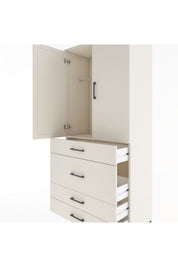 Hyperion Dolap Tek Raflı 4 Çekmeceli Tek Askılı 88x44x195 - S60M059V1B
