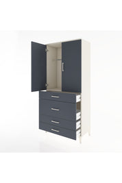 Hyperion Dolap Tek Raflı 4 Çekmeceli Tek Askılı 88x44x195 - S60M059V2B